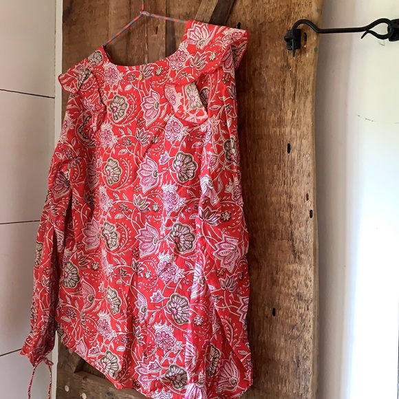 NWT Red Floral Antik Batik Top S 38 lovely!! - Picture 8 of 9